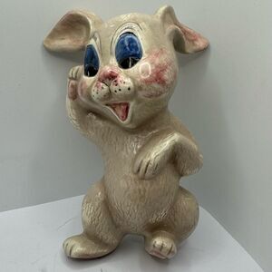 Vintage Kitsch Ceramic Bunny Figurine | Mid-Century Cute Collectible